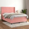 3132920 vidaXL Divan Bed with Mattress Pink 140x190 Cm Velvet