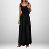 Dresses for Women Fashion Sundress Casual Sleeveless Long Dresses Patchwork Knit Racerback Flowy Dress
