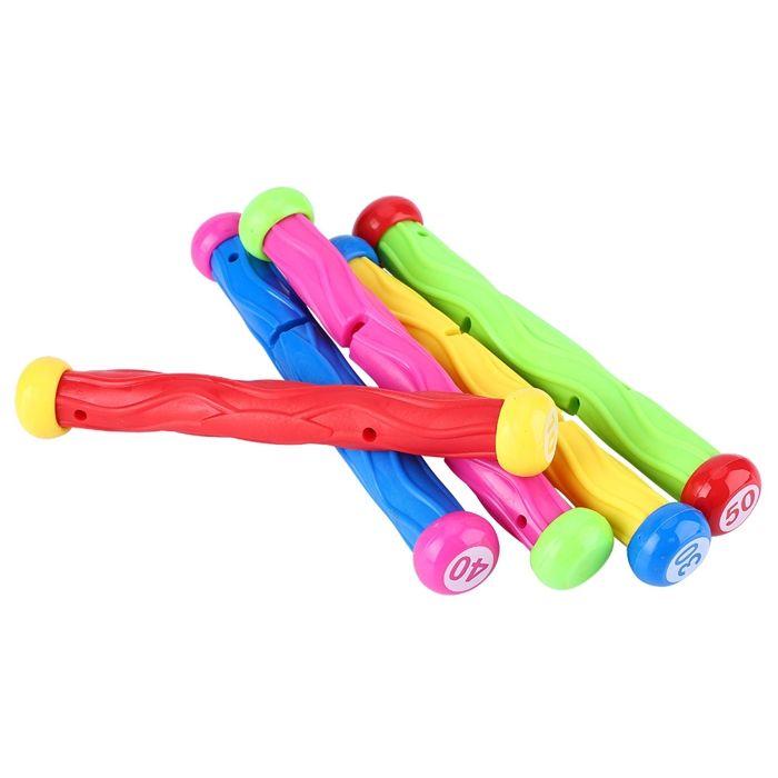 Lot de 5 bâtons de plongée - Non toxique - PVC - Couleurs vives - Pour enfants - Jouets aquatiques