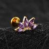 Right Grand ASTM F136 Titanium Marquise Lotus Cartilage Earring 16G Flower CZ Helix Flat Back Stud Labret Piercing Jewelry