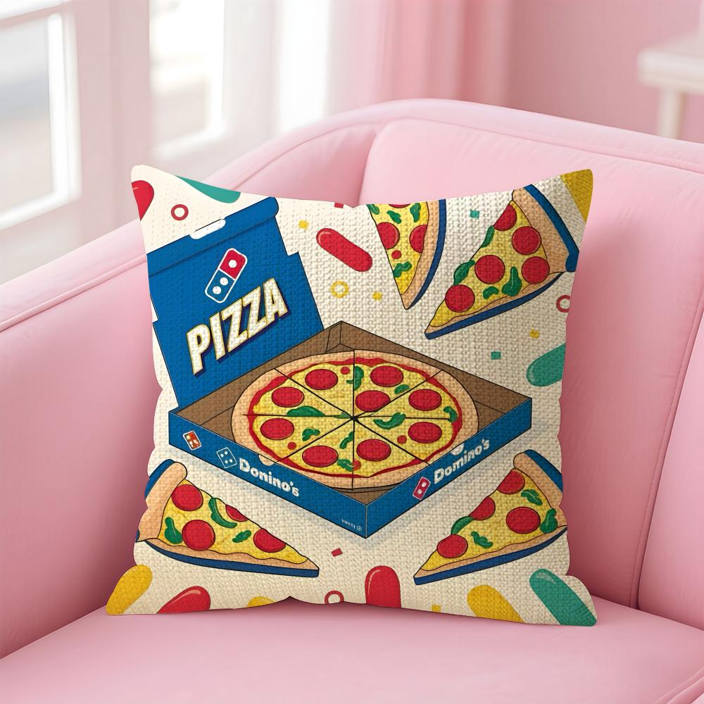

DDominos Pizza Brand Cushion Cover Natural Linen Pillow Case DoubleSided Print Decorative Sofa Pillowcase Home Decor Gift 30x30cm
