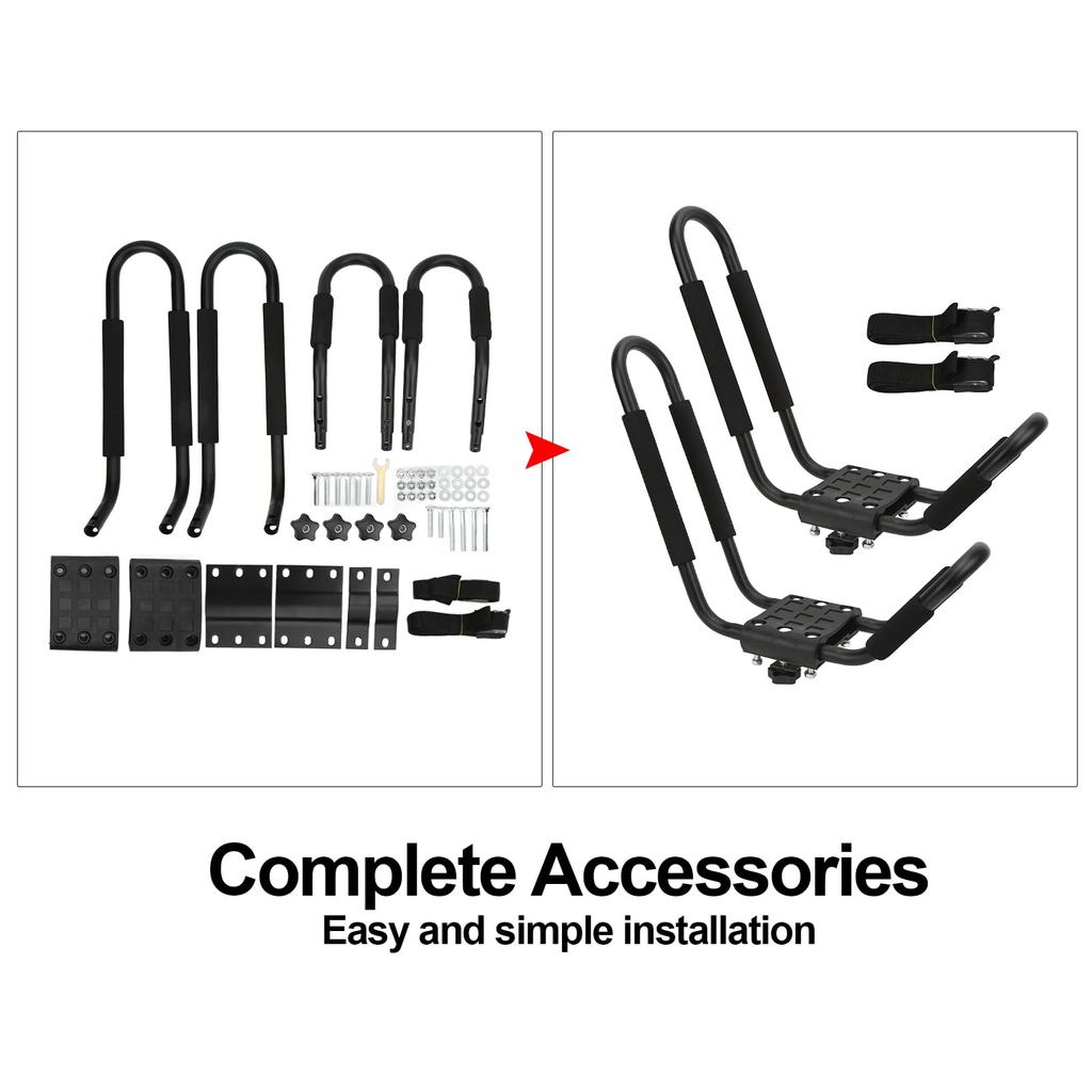 Ongwan Rust-Resistant Metal Canoe Carrier, Top-Mount Canoe Rack for Surfboards and Sailing