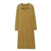 Womens Oversized Knit Midi Dress With Polo Collar Long Sleeve A-Line Sweater Winter