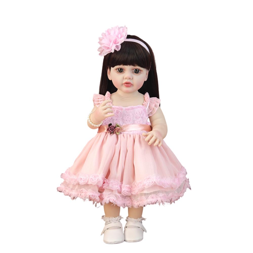 55cm Full Silicone Reborn Doll - Bathable and Lifelike Birthday Gift.