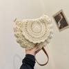 Summer Trendy Weaving Exquisite Handbag Fashionable and Simple Knitted Saddle Bag for Women Beach Vacation