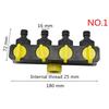 Drip Irrigation 4-Way Garden Tap Water Splitter Water Pipe 4 way Splitter Irrigation Valve Quick Connector Female 1/2 "3/4" 1"