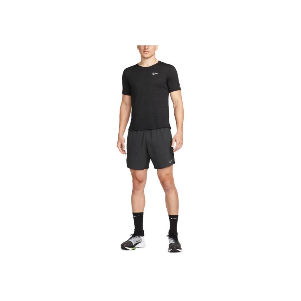 Nike Solid Color Brand Logo Split Hem Drawstring Shorts Men Shorts Black DM4761-010