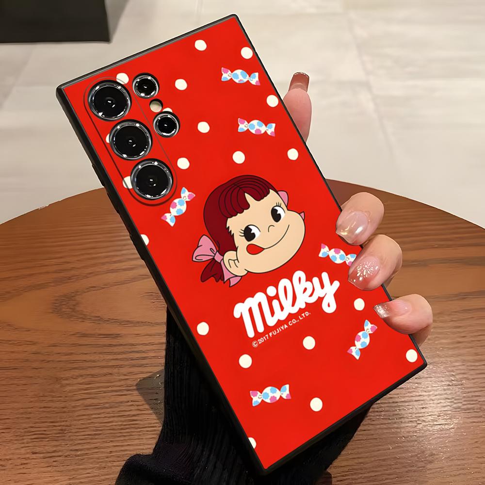 

Fujiya Milky Peko Chan Cartoon Phone Case For S23 Samsung S24 Ultra S22 S20 Fe S21 Plus Galaxy A54 A34 A24 A53 A13 A16 Cover Samsung s20plus