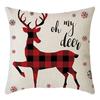 Christmas Throw Pillowcase Home Nordic Holiday Decoration Linen Super Soft Short Plush Sofa Pillowcase