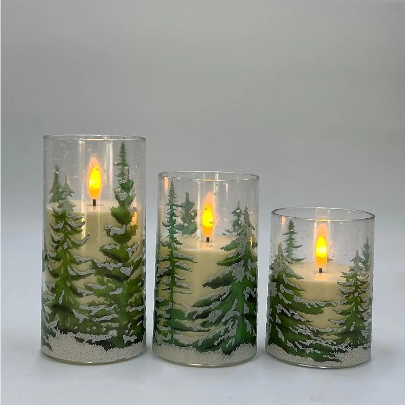 LED Simulated Candle Cedar Acrylic Candlestick Warm Flicker Wedding Centerpiece Romantic Ambience For Couples Christmas Gift