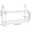 Wall Shelf with 2 Shelves Smoked Oak Finish 80 X 21 X 51 Cm Wood Based Material