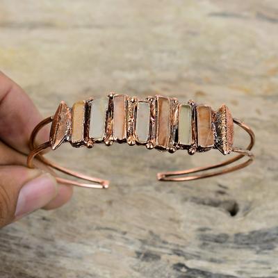 Carnelian Rough სამაჯური ელექტროფორმირებული სპილენძის სამაჯური ტურმალინი უხეში სამაჯური ხელნაკეთი ძვირფასი ქვით სამკაულები რეგულირებადი სამაჯური საჩუქარი ქალებისთვის