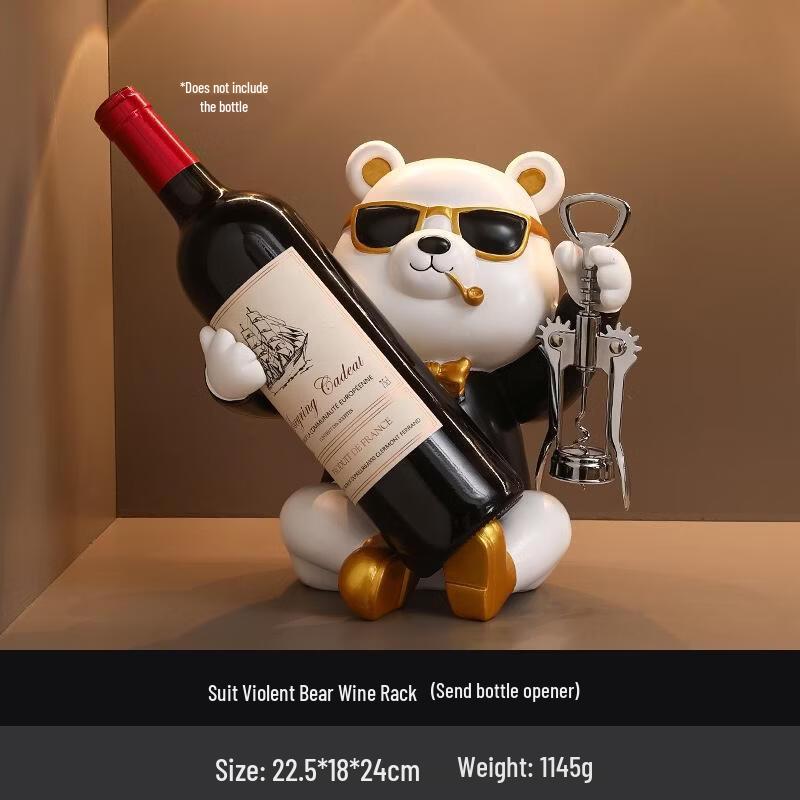 JINGRUIXIANG Anzug Bär Weinregal Statue