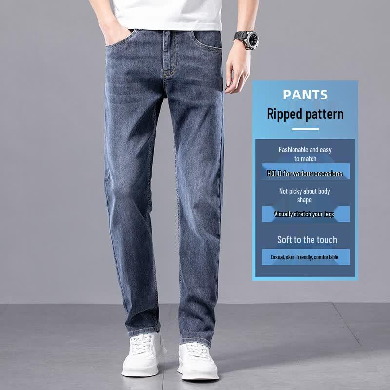 ROMON Men's Slim Fit Washed Stretch Denim Jeans