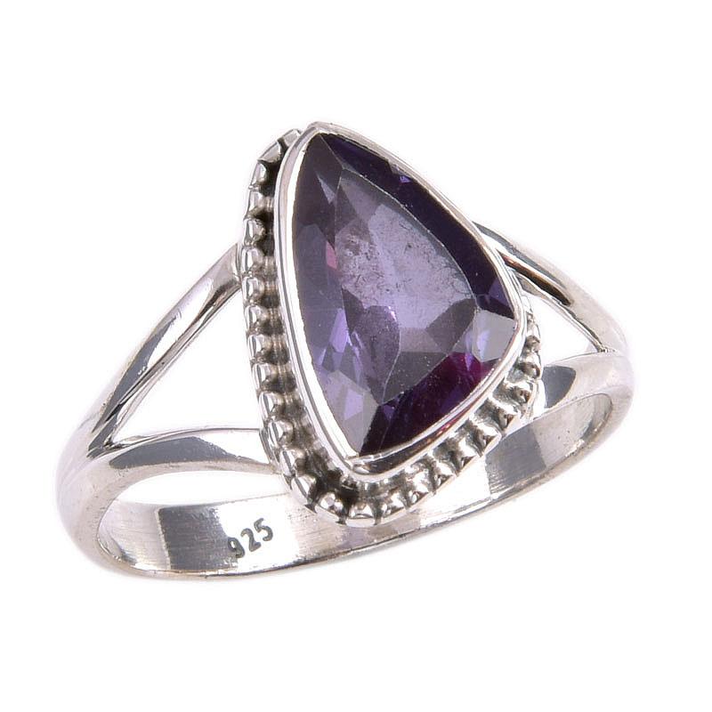 Natural Alexandrite Gemstone 925 Solid Sterling Silver Jewelry Ring Size 9 R3d91