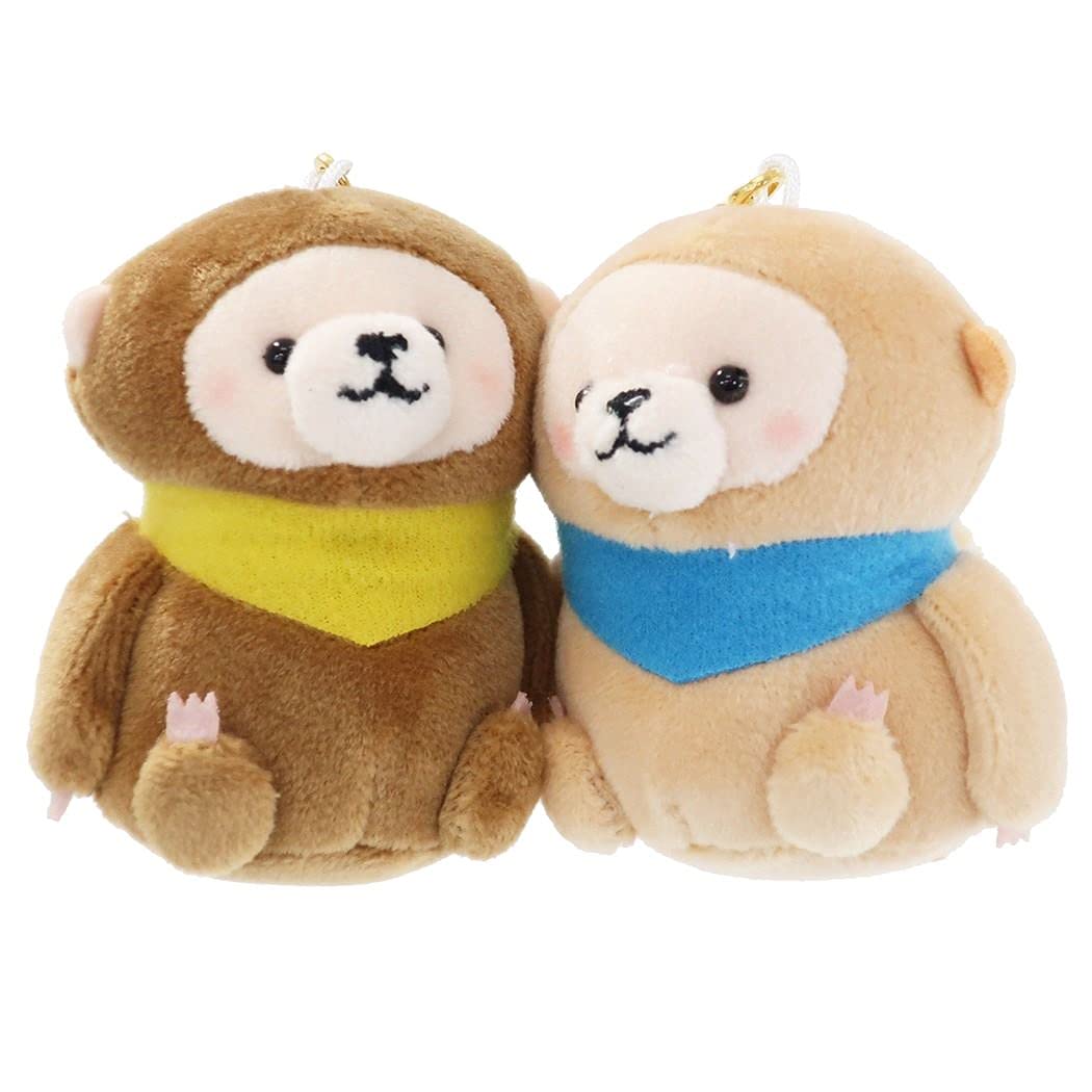 Mascot Keychain of Plush Toys with Ball [Pair Chain] Nico-Nui/Monkey