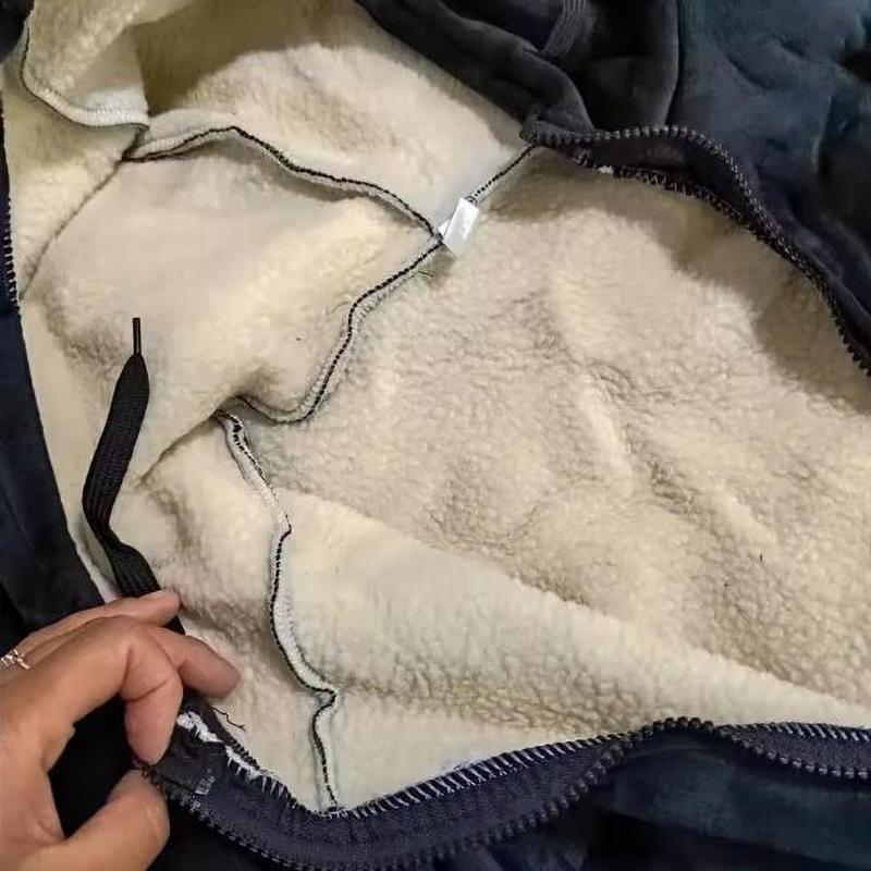 Vinter Träningsdräkt Delar Set Varm Tjock Fleece Joggingbyxor Outfits Casual Dam Plysch Huvtröjor