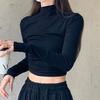 Women S Slim Fit Half High Neck Long Sleeve T Shirt For Autumn Base Layer
