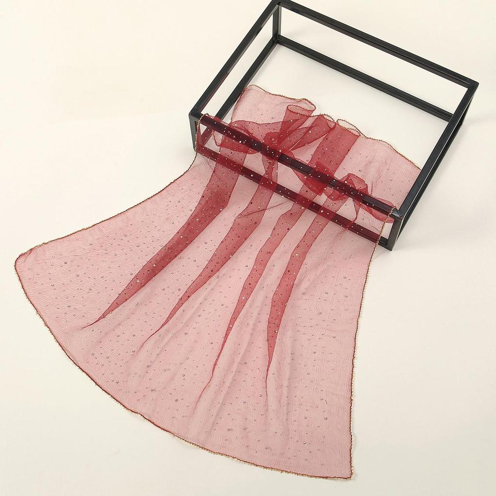 Spring Rhinestone Silk Square Scarf - Versatile, Fashionable Women's Headscarf