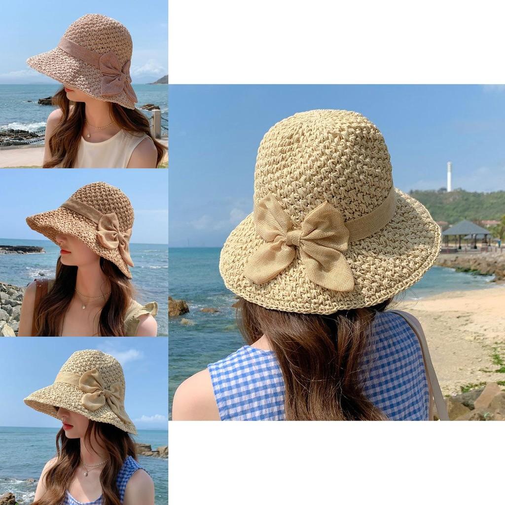 Versatile Straw Womens Hat Wide Brim For Sun Protection With Elegant Bow Knot
