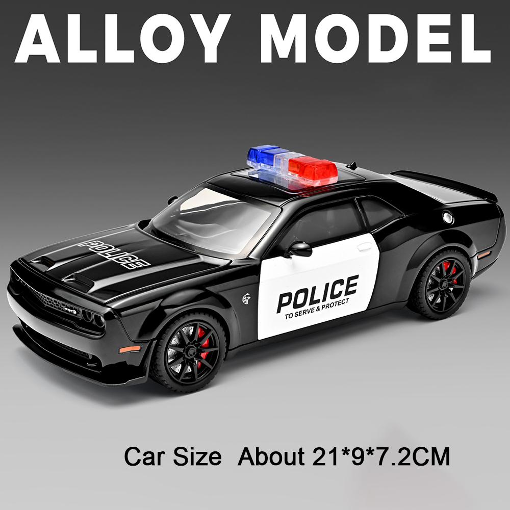1:24 Rotäugige Hellcat Polizei-Ladeauto Modell Spielzeug Türen Öffnen Lenkradlenkung Miniaturfahrzeuge Feine Details Modelle Für Vater