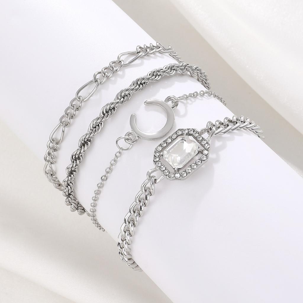 Vintage Mehrschichtiges Kettenarmband Set für Damen – Trendiger Europäischer Stil, Retro Minimalistischer Handschmuck, Grenzüberschreitende Heißverkauf Accessoires