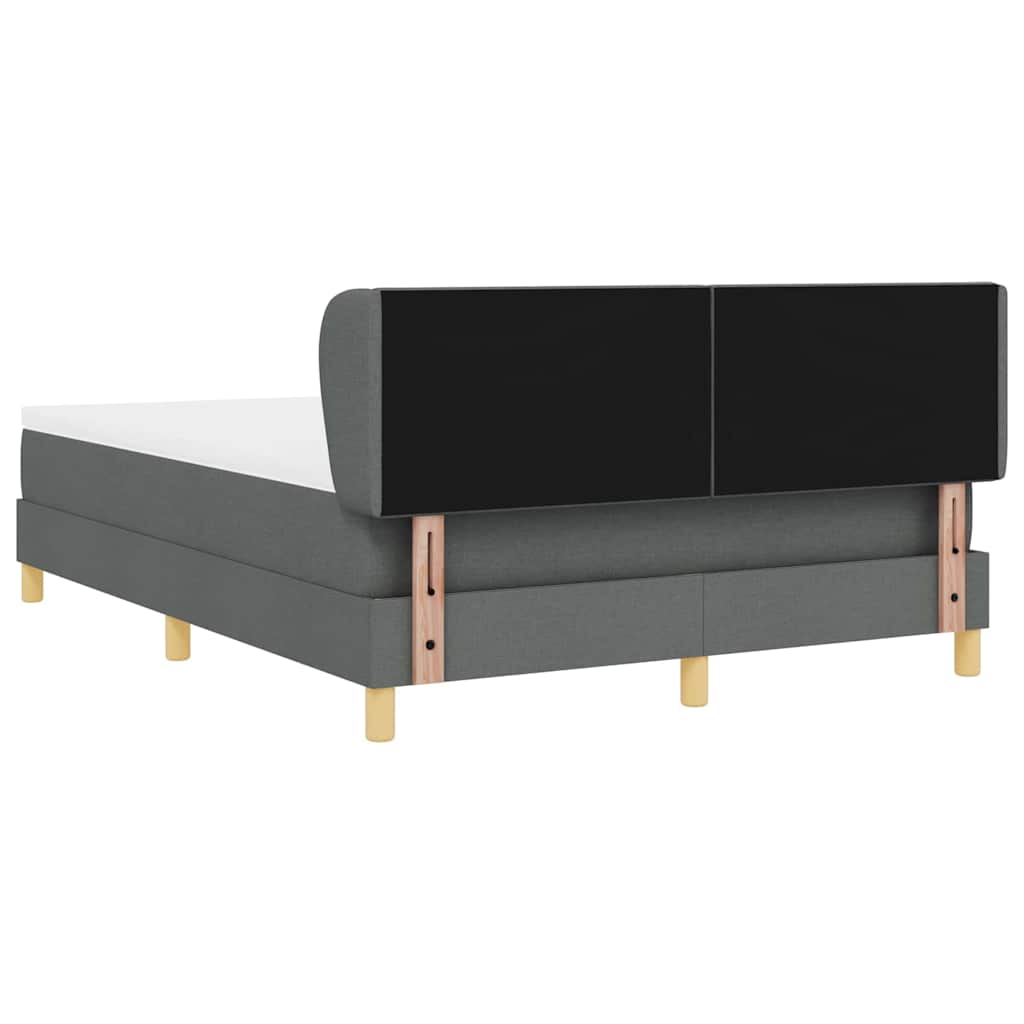 Boxspring Bed with Headboard Dark Gray 160 x 200 cm Fabric