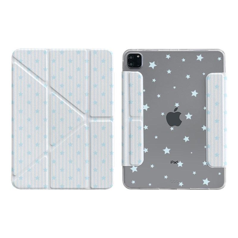 Ins Style Striped Star Flip Case IPad 10th 11th Gen Air 4 5 6 Mini 7 With Sleep Wake Support Drop Protection