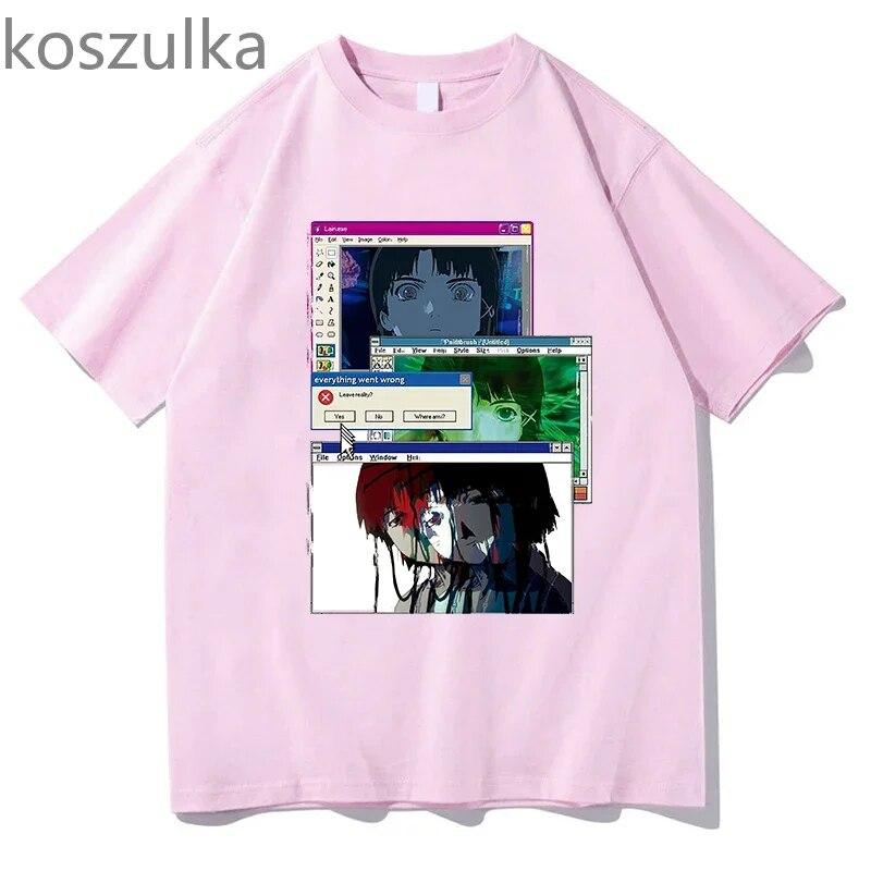 

Мужская и женская футболка Serial Experiments Lain Edit, рубашка Close The Wolrd, 1999, аниме, винтажные топы y2k, футболки с коротким рукавом M
