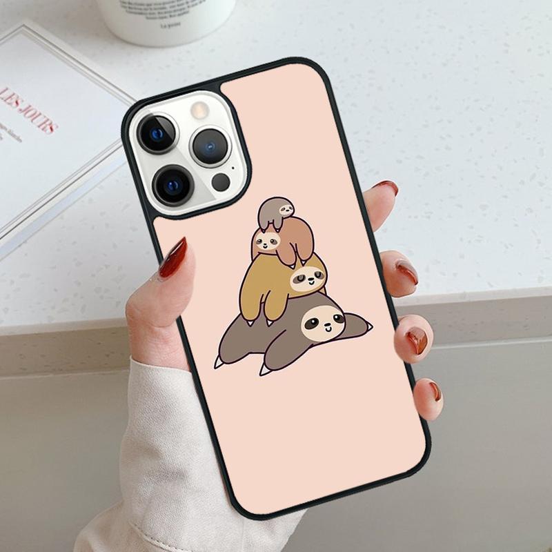Sloth Stack Phone Case For iPhone 17 Air 11 12 13 14 15 16 16e Pro Max Cover For apple Max Plus Coque Shell