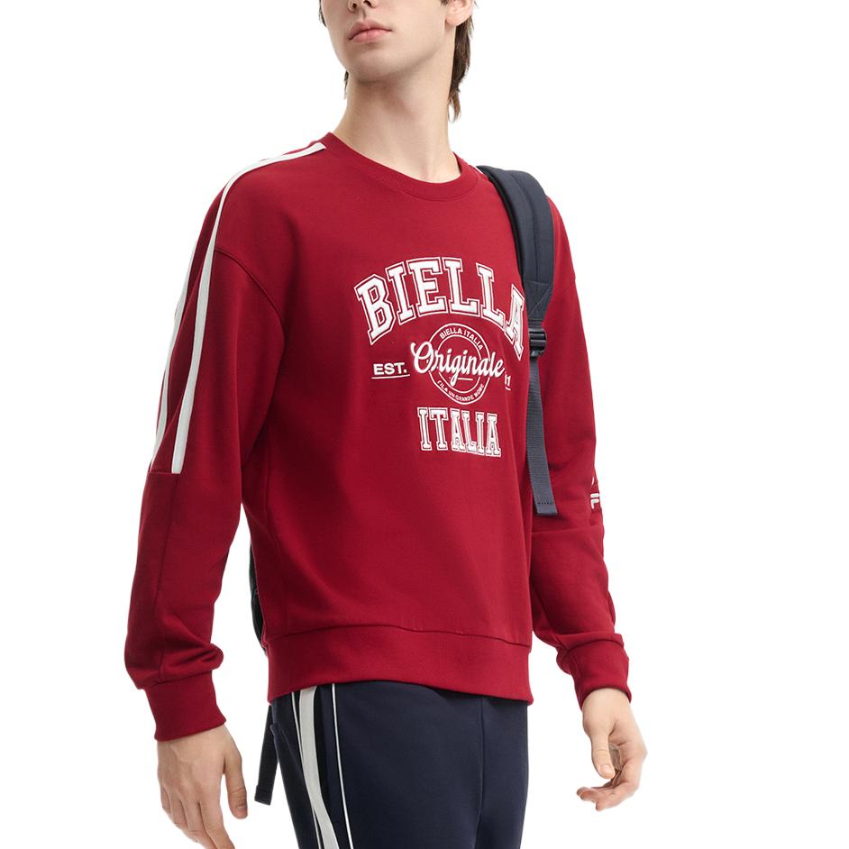 FILA Fashion Letter Versatile Skin-Friendly Soft Sweatshirt Men sweatshirt Burgundy F11M449210A-WI