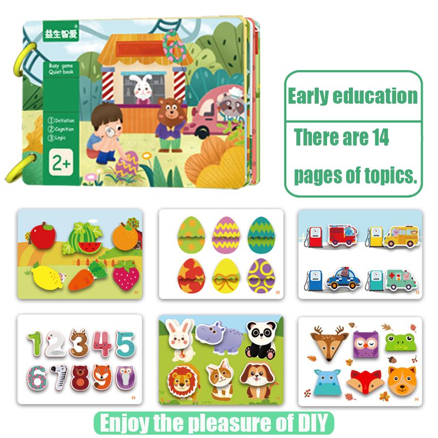 Quiet book with thick pages of milk. Busy Books Children's Smart Early Education Toys. Gifts for children.