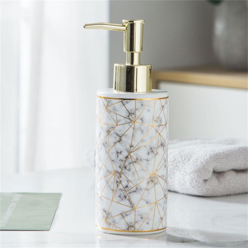 Ceramic Marble Lotion Dispenser 63mm Bottom Diameter Modern & Elegant for Bathroom & Kitchen Use Makeup Liquid Container