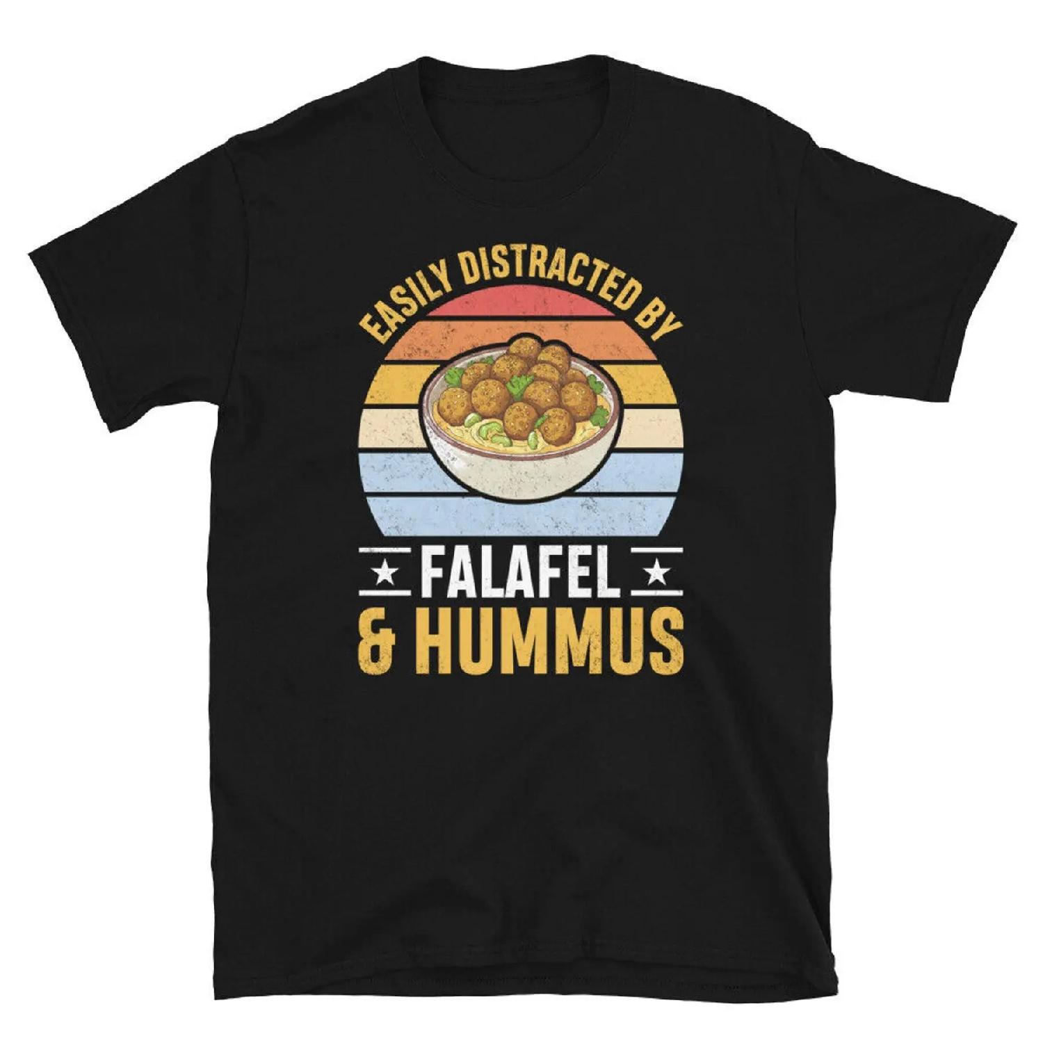Easily Distracted by Falafel and Hummus Short Sleeve Unisex T Shirt XXXXXL разноцветный