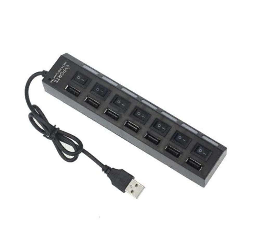 7 Ports USB 2.0 Hub Usb HUB 2.0 Multi USB Splitter Hub Multiple USB Expander 2.0 USB Hub 7 in 1 with On/Off Switch For PC Laptop
