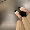 Cowhide Version~ Genuine Leather Color Matching Pointed Head Light Mouth One-word Buckle with Versatile Mary Jane Shoes Women's Single Shoes