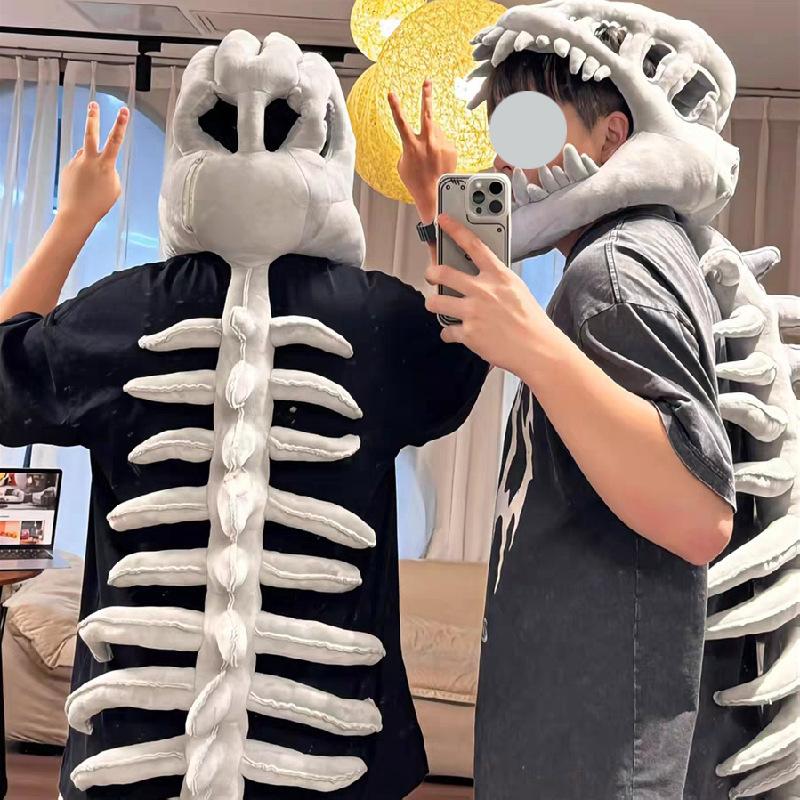 Dinosaur 80/118Cm Skeleton Costume Set Dress Up Clothing Plush Toys Party Cosplay Toy Kid Adult Dress-Up Creative Funy Gift