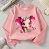 Kids Crewneck Sweatshirt, Cute Pink Elephant with Bow & Butterflies Print, Soft Casual Pullover for Fall Winter