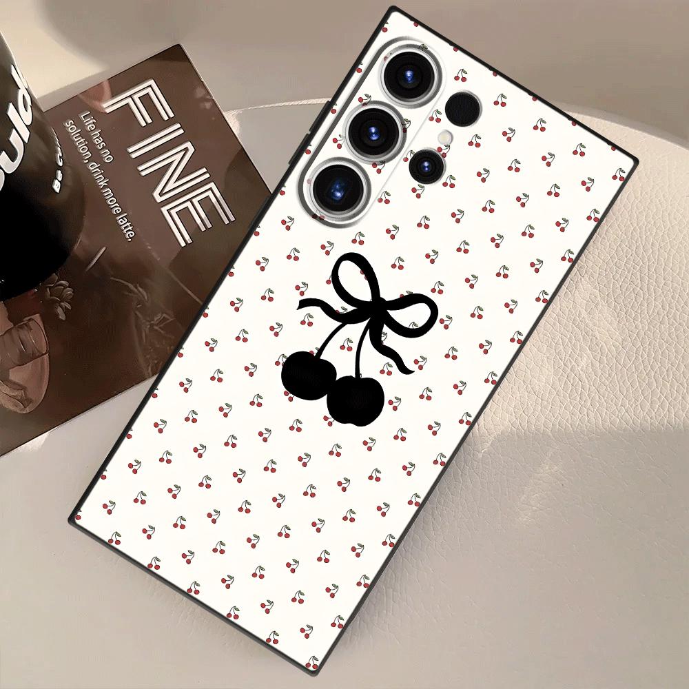 Funda Phone Cover Case for Samsung Galaxy S26 Ultra S20 Ultra S21 FE S23 S24 S25 Plus S10 S9 Note 20 8 9 10 Cartoon Cherry