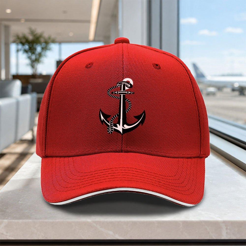 Adjustable Anchor Pattern Baseball Cap  Lightweight Unisex Sandwich Hat for Outdoor Weddings Parties