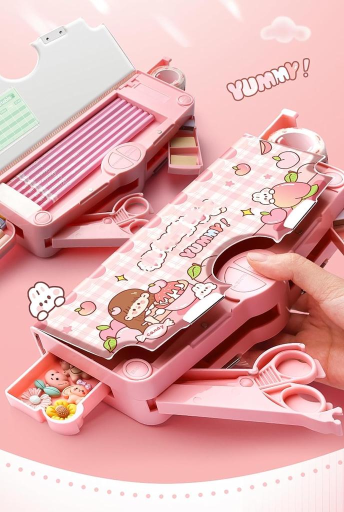 Pencil Pencil Cute Transformed Elementary School Student Pencil School Stationery Storage Pen Plastic Pen Large Stationery Double Stationery