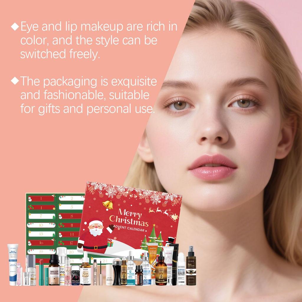 Boîte cadeau de soins de la peau beauté de Noël AMZ compte à rebours de 24 jours surprise hydratante nourrissante assortiment varié ambiance festive boîte cadeau 1 ensemble