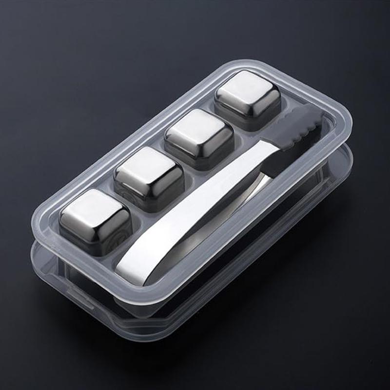 

Набор кубиков льда из нержавеющей стали, пищевой, многоразовый, быстрозамораживающий лед для кубиков, сока, пива, вина, виски, охладитель, камни, барный инструмент