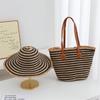 Mei Wan'er Striped Straw Beach Bag Set