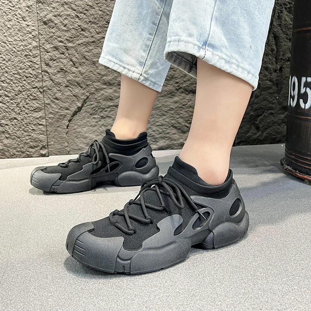 2024 Autumn Women's Vulcanize Shoes Outdoor Flat Air Mesh Anti-slip Shoes for Women Light Causal Lace-up Platform Women Sneakers