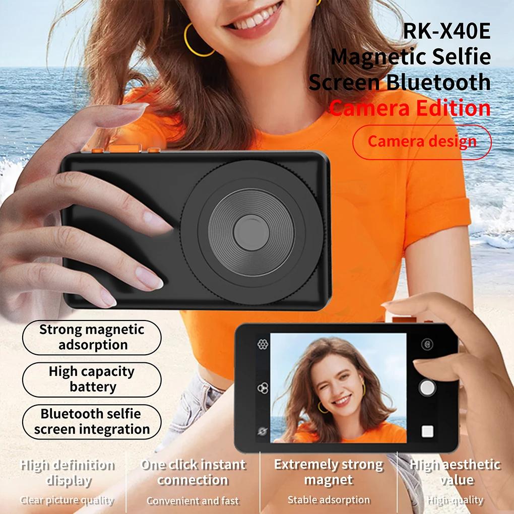 Selfie Monitor Screen with Bluetooth-compatible Remote Control Magnetic Clip Live Screen Sharing Adjustable Brightness Live Stream Selfie Monitor
