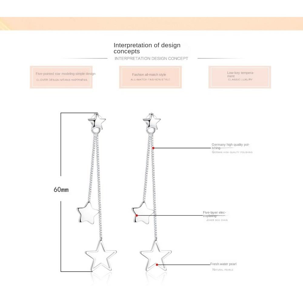 Brincos da moda Pentagrama geométrico Harm -up Brincos médios e longos