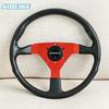 SIBEIKE 350mm PU Steering Wheel JDM Universal Flat Racing Sports Steering Wheel