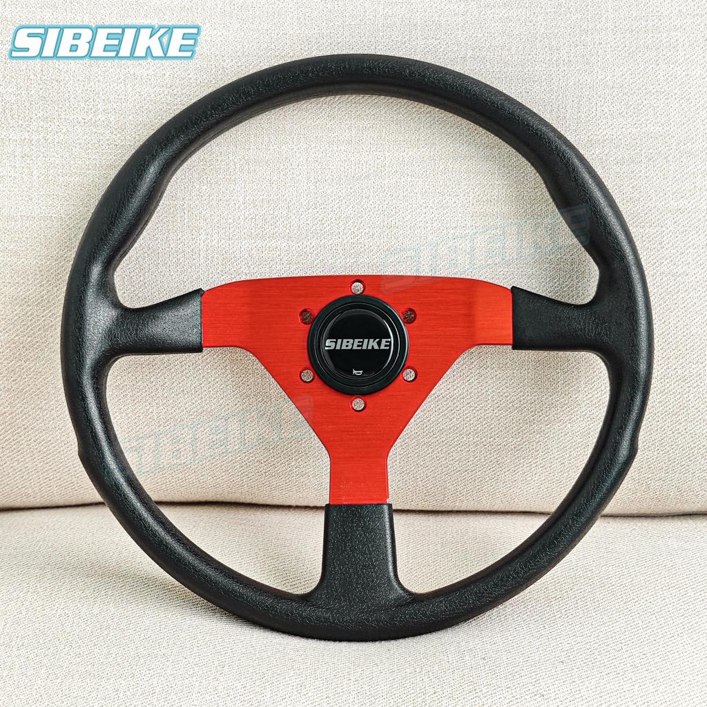 SIBEIKE 350mm PU Steering Wheel JDM Universal Flat Racing Sports Steering Wheel