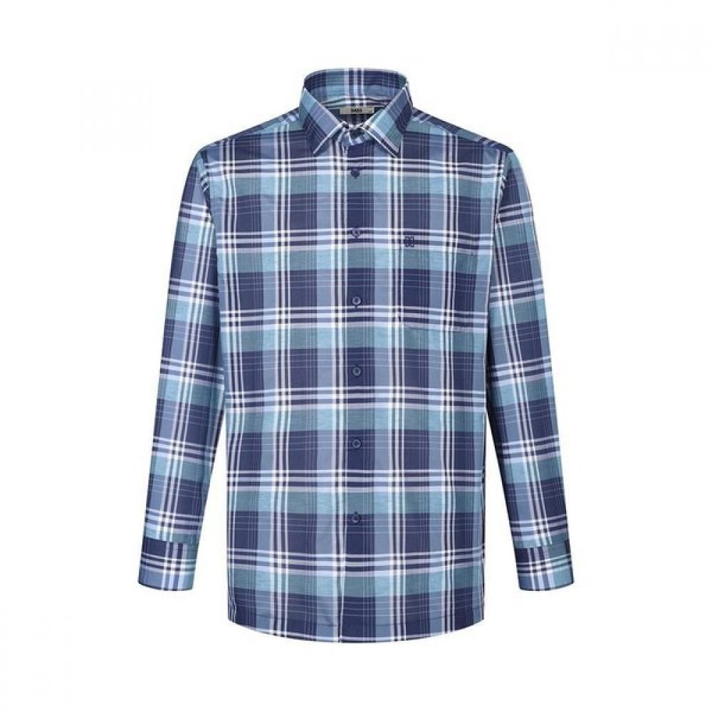 DakS Men S Medium Check Regular Fit Long Sleeve Shirt dmS1Shcl113n1 navy/095